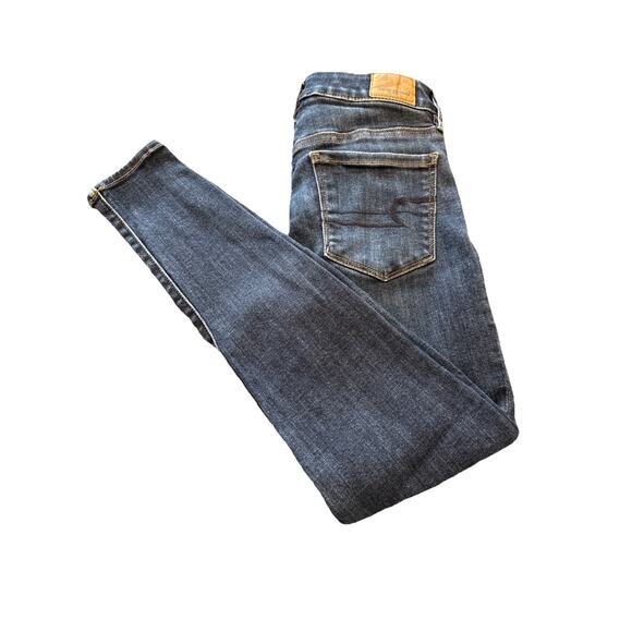 American Eagle Women's Hi-Rise Jegging Blue Denim Jeans Stretch Size 0 Short - Picture 13 of 15
